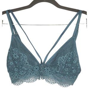 Victorias Secret Dark Teal Lacy Bralette Womens Size Large